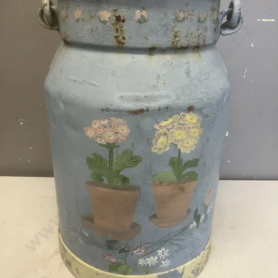 Hand Painted Cream Can Garden Ornament (No Bottom)