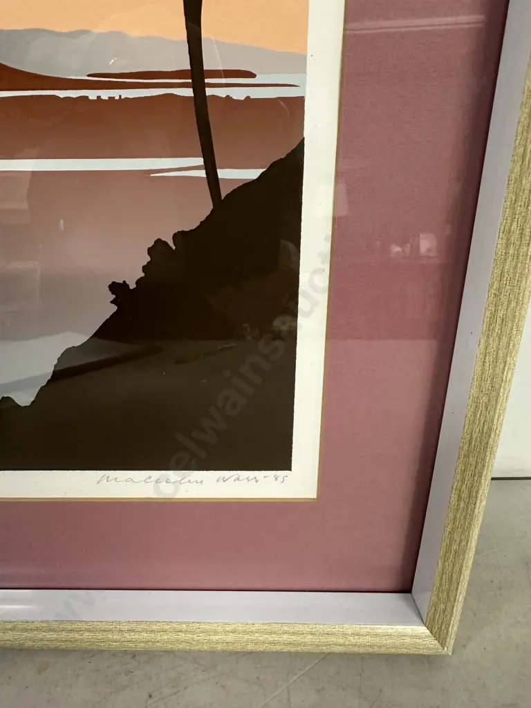 Framed Artwork Limited Edition 95/150 Screen Print From The Waitakere Ranges By Malcolm War Image 1++