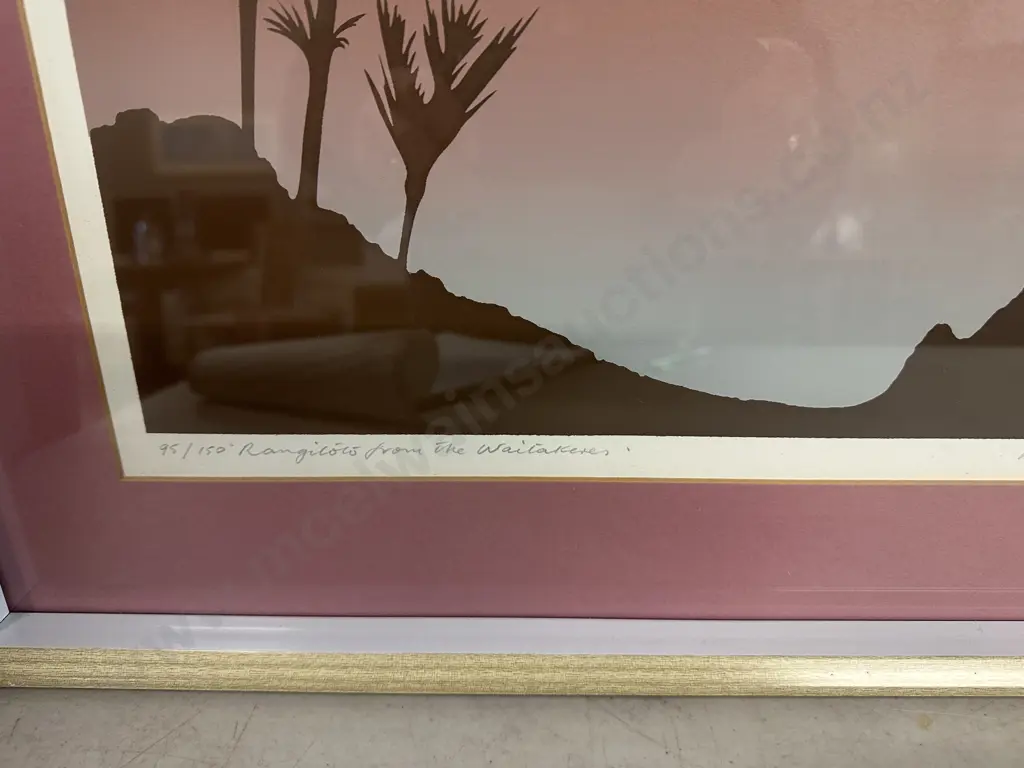 Framed Artwork Limited Edition 95/150 Screen Print From The Waitakere Ranges By Malcolm War Image 1++