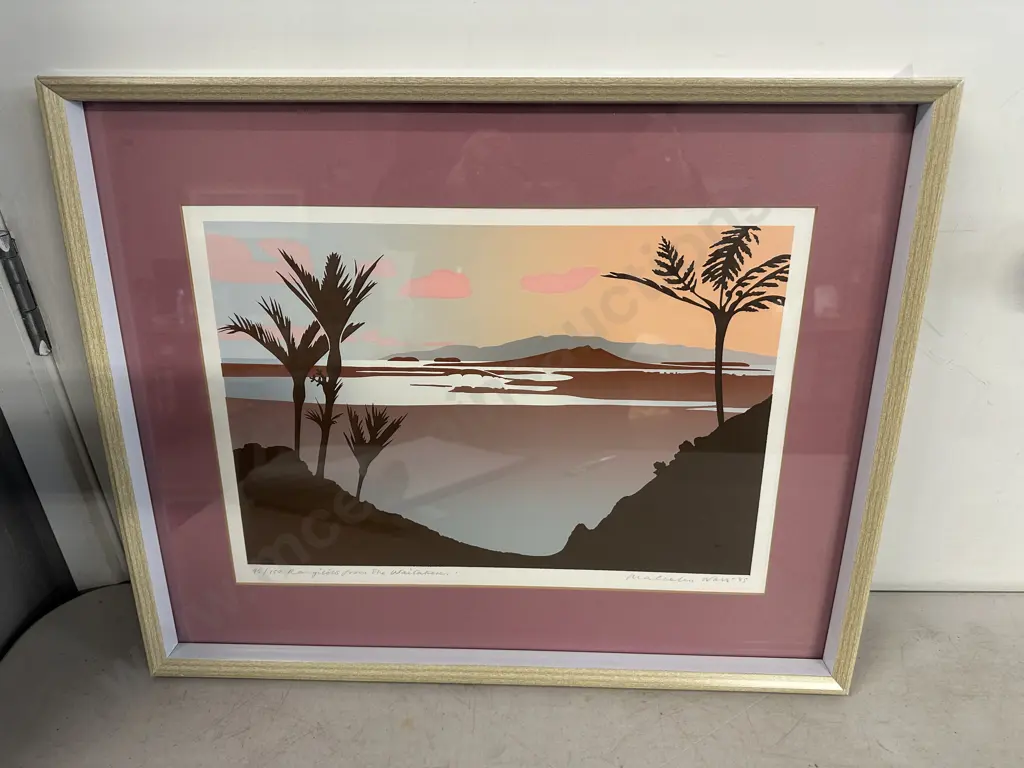 Framed Artwork Limited Edition 95/150 Screen Print From The Waitakere Ranges By Malcolm War Image 1++