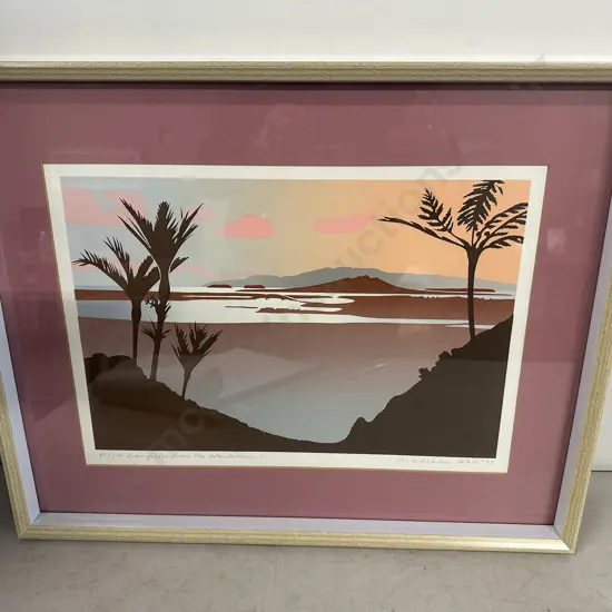 Framed Artwork Limited Edition 95/150 Screen Print From The Waitakere Ranges By Malcolm War