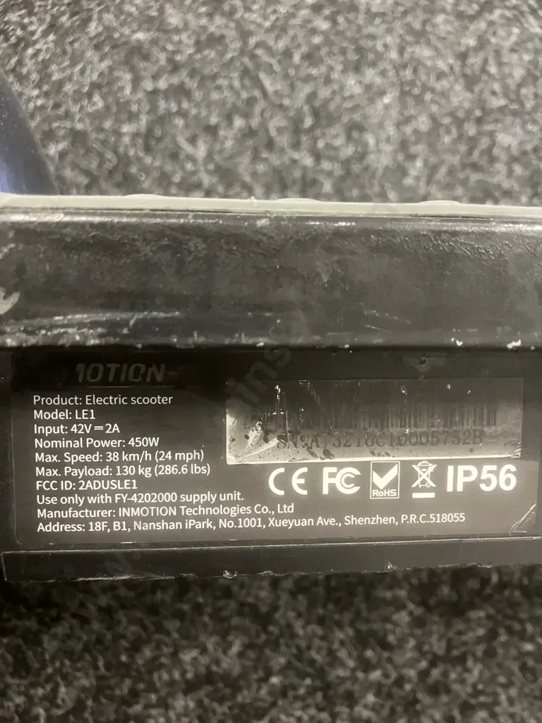 InMotion Model LE1 Electric Scooter - No Charger (Sold As- Is) Image 1++