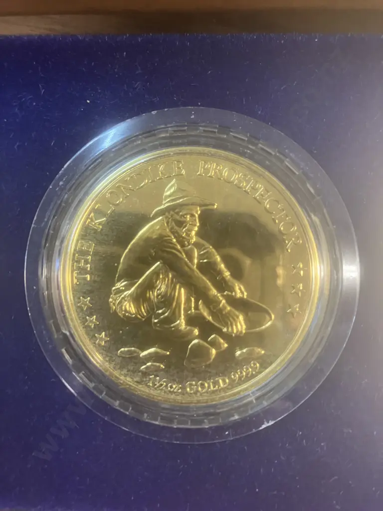 Klondike International Gold & Silver Prospector Three-Coin Set In Timber Display Case - #3347 / 5000 Image 1++