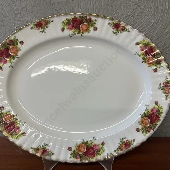 Royal Albert Old Country Roses Bone China Made In England Large Oval Serving Platter 38.5x30cm.