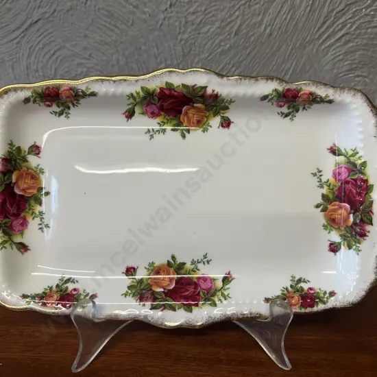 Royal Albert Old Country Roses Bone China Made In England Large Sandwich Tray 30x17cm.