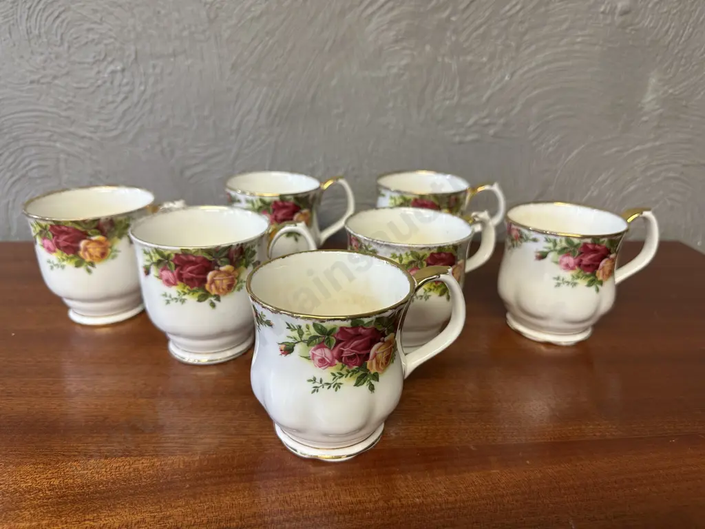 Royal Albert Old Country Roses Bone China Made In England Coffee Mugs x7 Image 1++