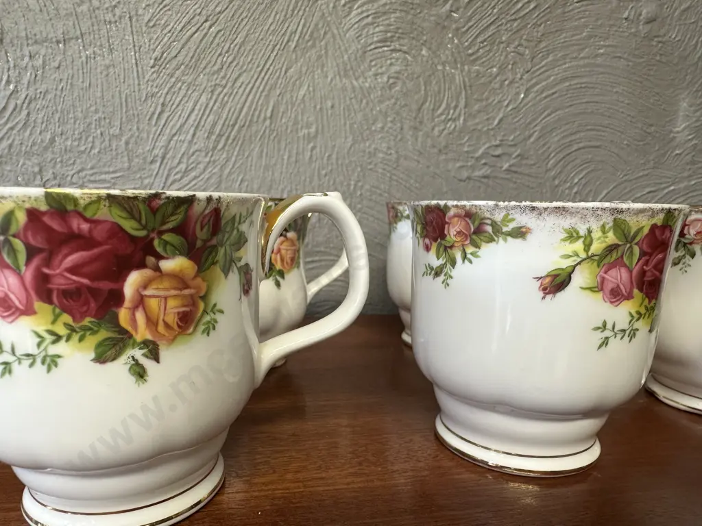 Royal Albert Old Country Roses Bone China Made In England Coffee Mugs x7 Image 1++