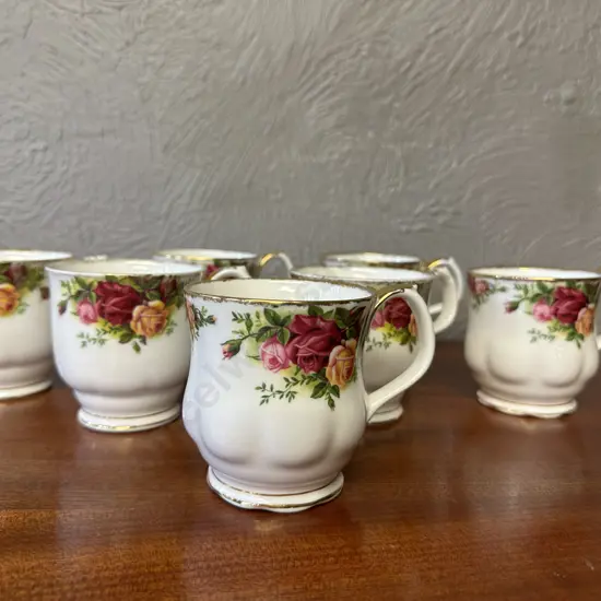 Royal Albert Old Country Roses Bone China Made In England Coffee Mugs x7