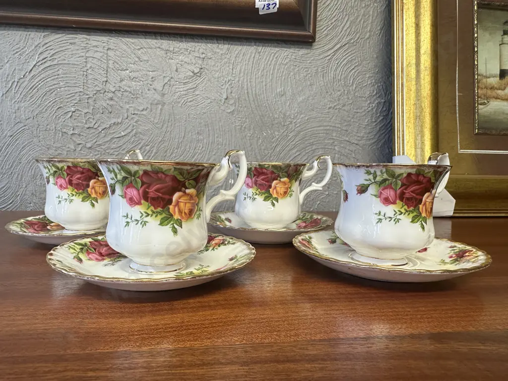 Royal Albert Old Country Roses Bone China Made In England Set of 4 Demitasse Duos Image 1++