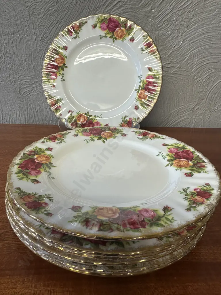 Royal Albert Old Country Roses Bone China Made In England Entree Plates x7 Dia20.5cm.. Image 1++