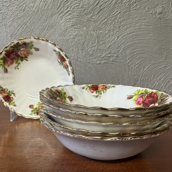 Royal Albert Old Country Roses Bone China Made In England Small Dessert Bowls x6 Dia13.5cm.