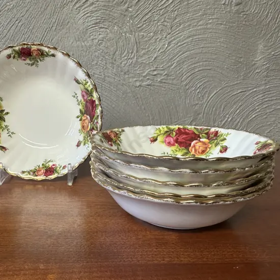 Royal Albert Old Country Roses Bone China Made In England Small Dessert Bowls x6 Dia13.5cm.
