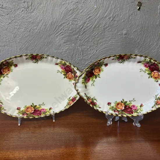 Royal Albert Old Country Roses Bone China Made In England Oval Dishes x2 
