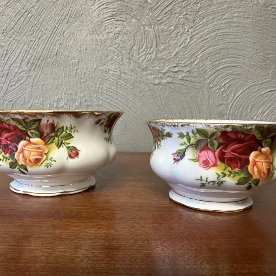 Royal Albert Old Country Roses Bone China Made In England Sugar Bowls x2 