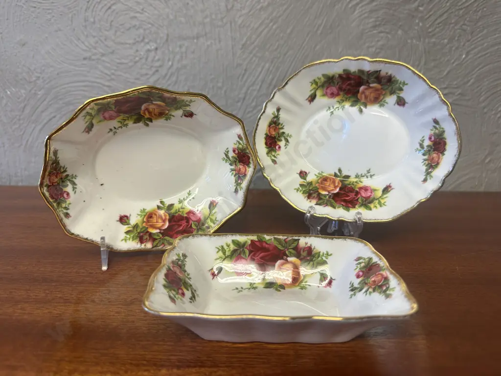 Royal Albert Old Country Roses Bone China Made In England Assorted Dishes x3 Image 1++
