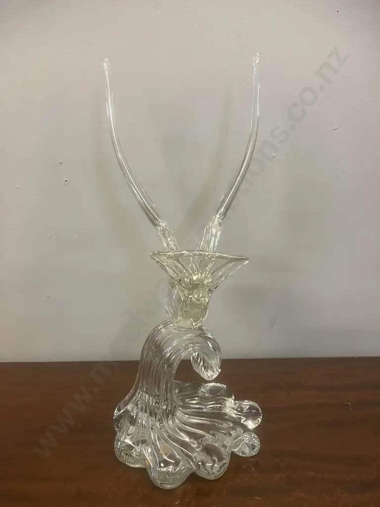 Vintage Murano Art Glass Seagull On The Crest Sculpture. H39cm. Signed to Base B.R. 83 & Murano Italy Label Image 1++