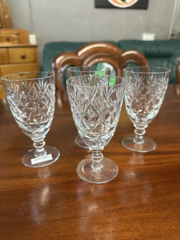 Royal Doulton (Webb Corbett) Georgian Cut Crystal Wine Glasses - Set of Four Image 1++