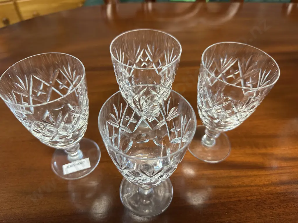 Royal Doulton (Webb Corbett) Georgian Cut Crystal Wine Glasses - Set of Four Image 1++