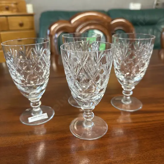 Royal Doulton (Webb Corbett) Georgian Cut Crystal Wine Glasses - Set of Four