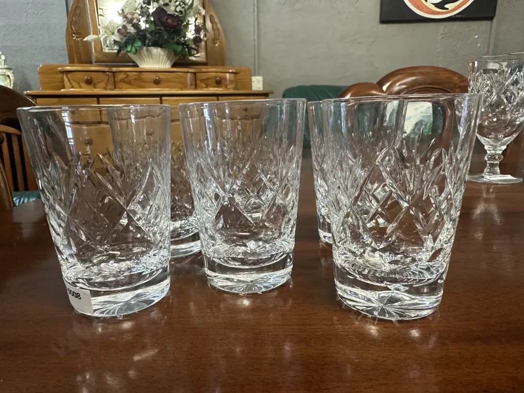 Webb Corbett Georgian Cut Crystal Whisky Glass / Tumbler - Set of Six Image 1++