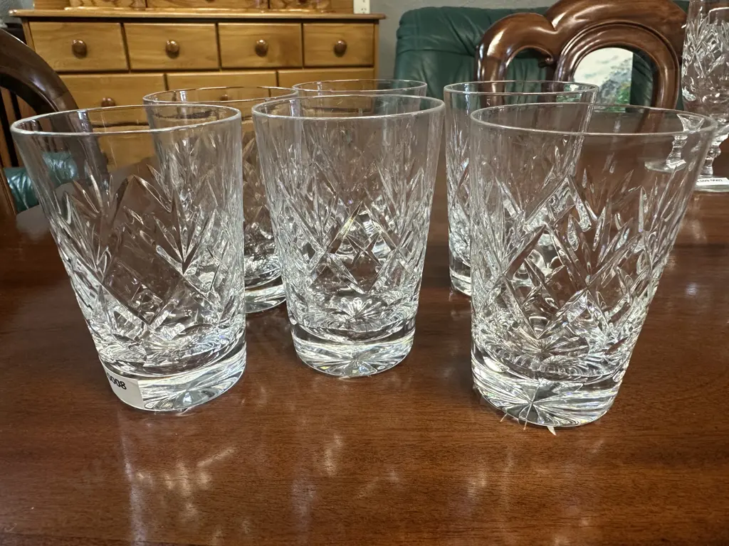 Webb Corbett Georgian Cut Crystal Whisky Glass / Tumbler - Set of Six Image 1++
