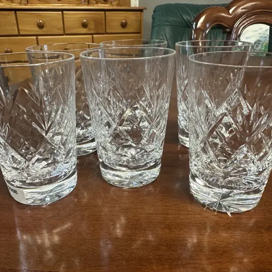 Webb Corbett Georgian Cut Crystal Whisky Glass / Tumbler - Set of Six