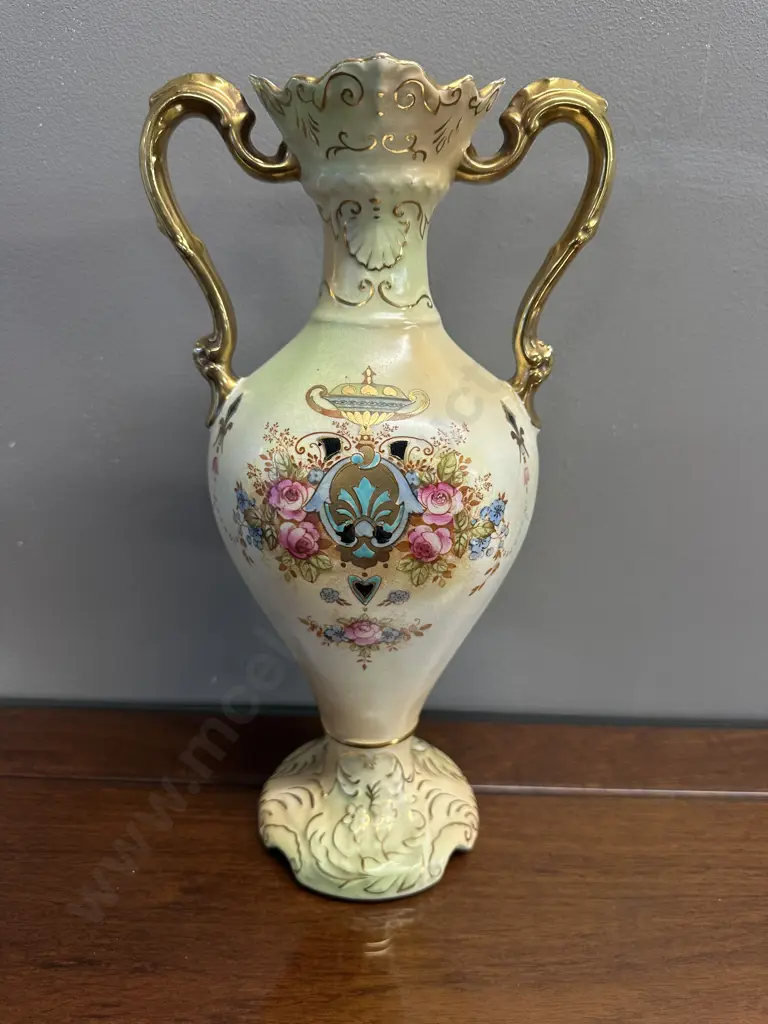 Stoke On Trent Crown Devon Fieldings Double Handled Vase #0942 H33cm. Image 1++