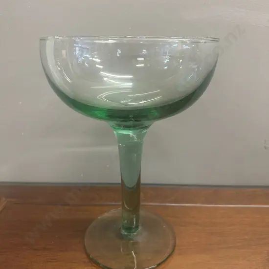 Green Hand Blown Large Margarita Style Glass H27cm.