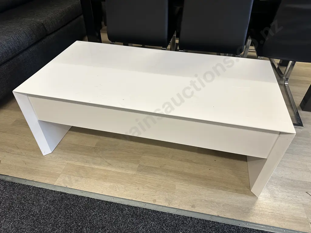 White Rectangular Lift Top Coffee Table Image 1++