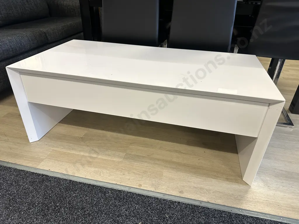 White Rectangular Lift Top Coffee Table Image 1++