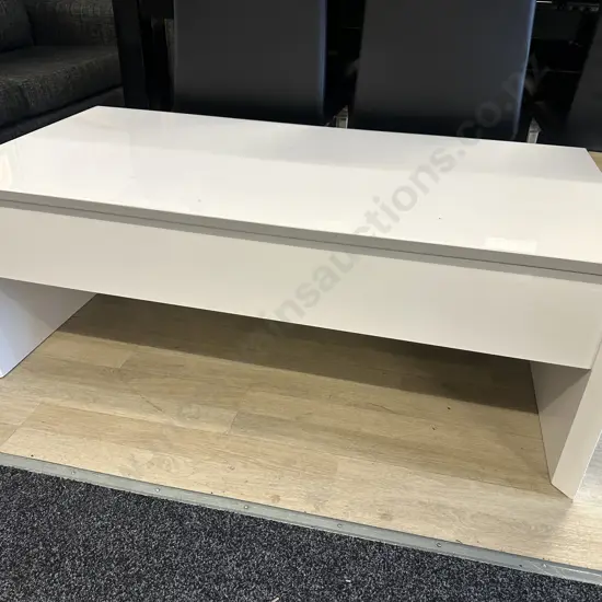 White Rectangular Lift Top Coffee Table