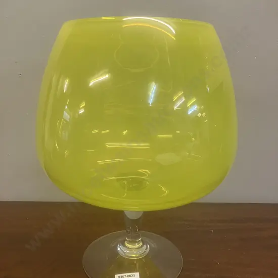 Vintage Large Yellow Art Glass Mid-Century Brandy Balloon / Vase. 32 x 24cm