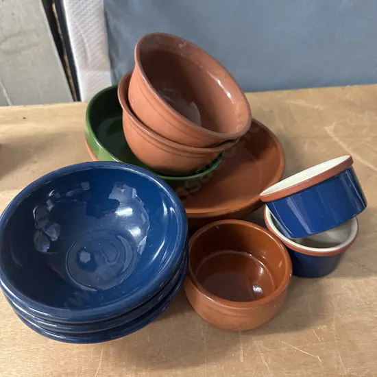 Selection Of Pottery Bowls, Ramekins Etc