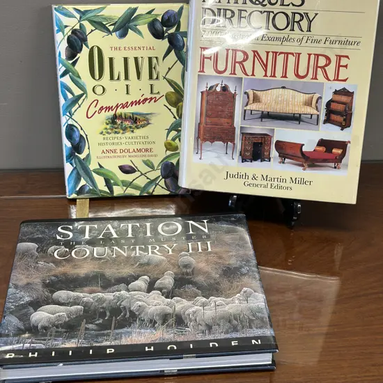 Selection Of Books Including The Antiques Directory, The Last Muster & Essential Olive Oil Companion.
