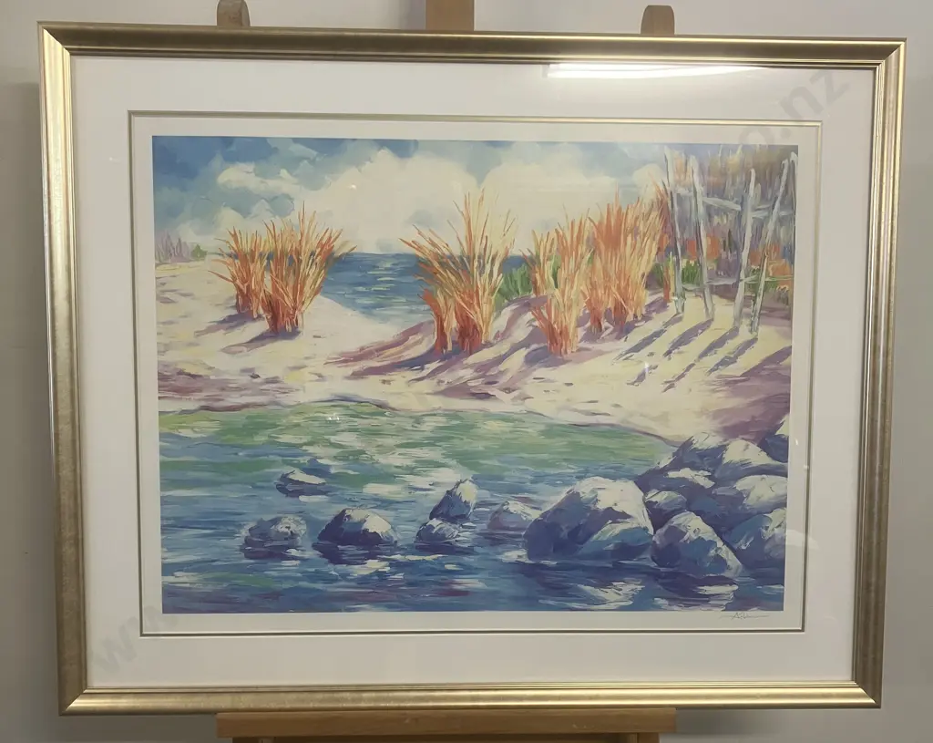 Kerry Brandon "La Paya Arenosa" Offset Lithograph, Signed. Framed & Matted, Behind Perspex. 73 x 91cm Image 1++