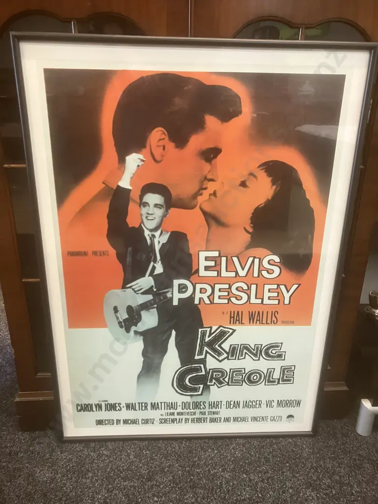 Elvis Presley 'King Creole' 1958 Theatrical Poster Reproduction Print, Framed 95 x 68cm Image 1++