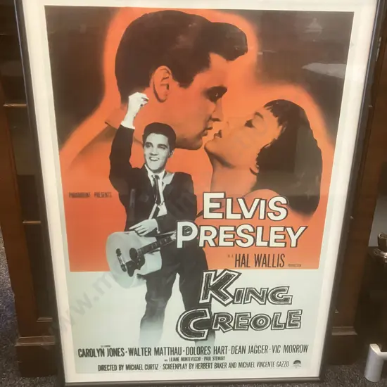 Elvis Presley 'King Creole' 1958 Theatrical Poster Reproduction Print, Framed 95 x 68cm
