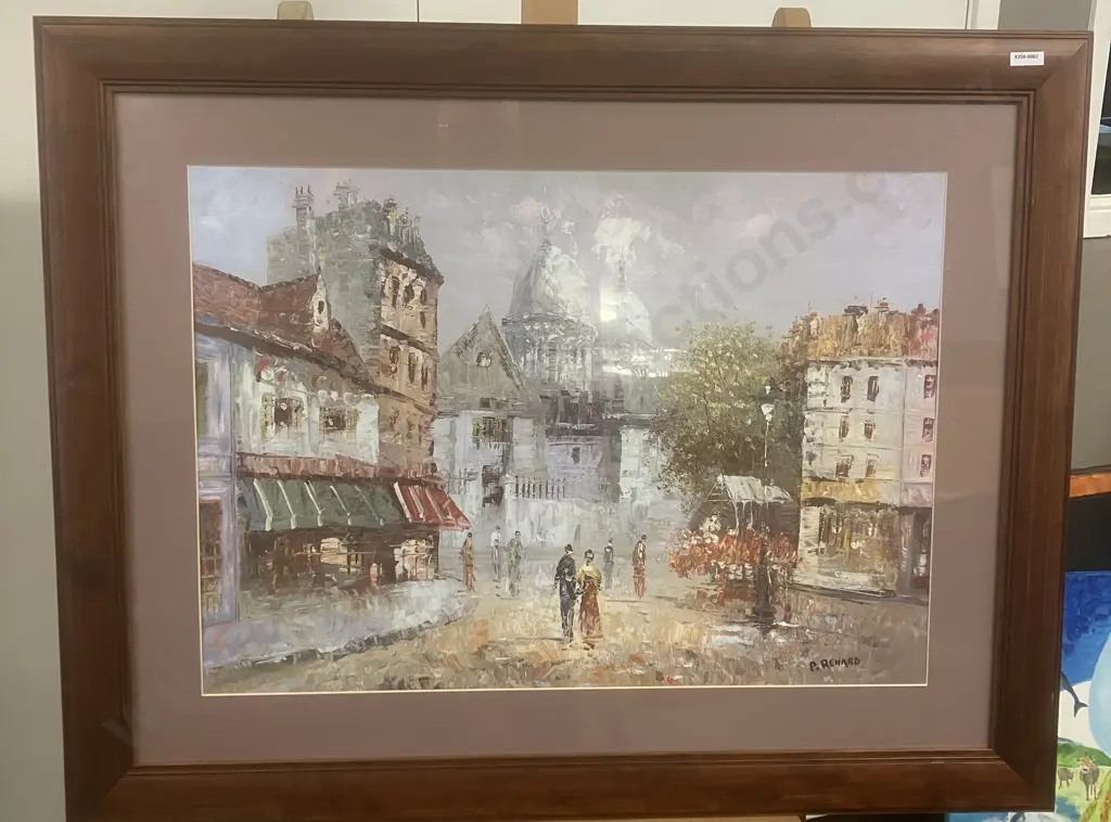 Paul Renard "Vue De Place Du Tertre" Framed Art Print. 75 x 95cm Image 1++