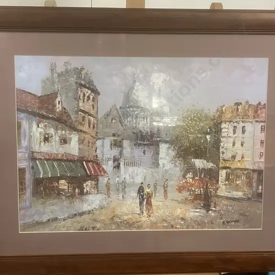Paul Renard "Vue De Place Du Tertre" Framed Art Print. 75 x 95cm