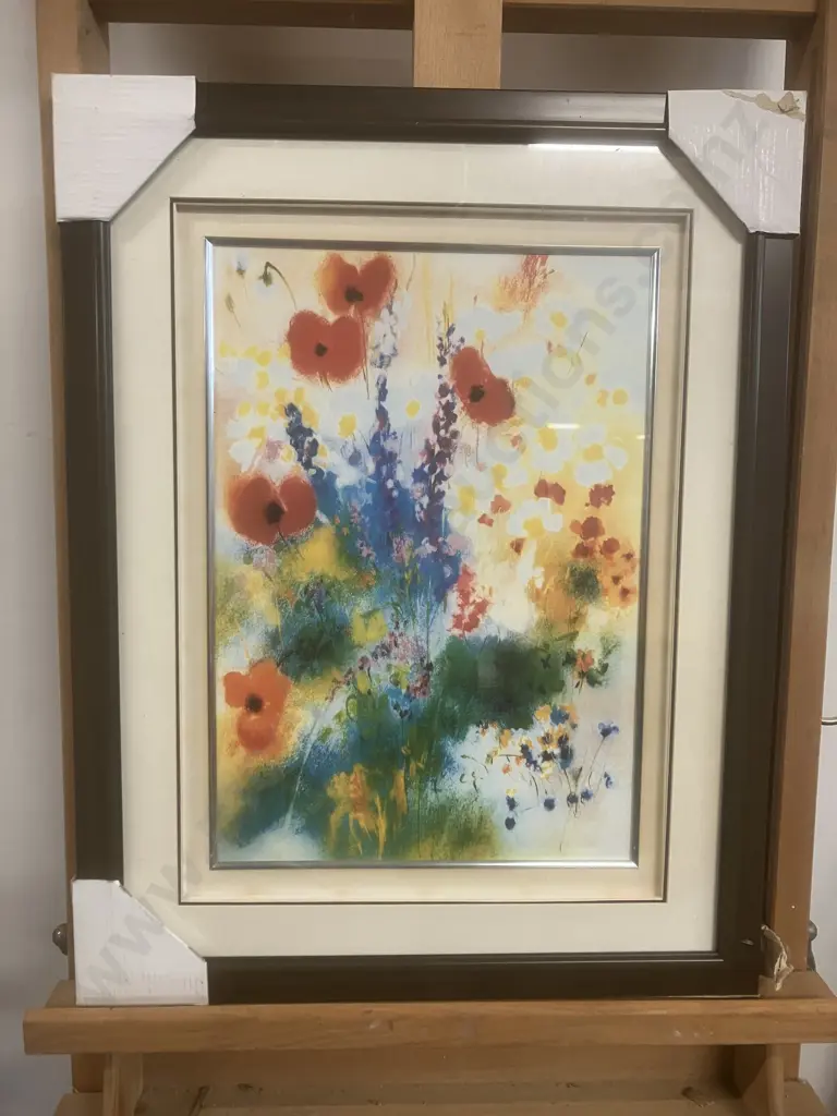 Poppies Art Print in a Glazed & Matted Frame. 54 x 42cm Image 1++