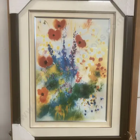 Poppies Art Print in a Glazed & Matted Frame. 54 x 42cm