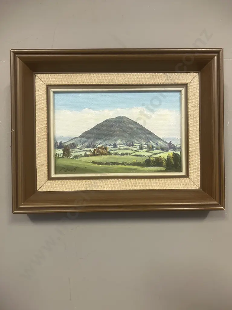 'Kakepuku' P. Smyth Original Painting & 16 x 21cm. Framed & Matted Watercolour Lake & Mountain Scene. 27 x 32cm Image 1++