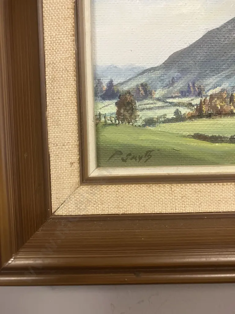 'Kakepuku' P. Smyth Original Painting & 16 x 21cm. Framed & Matted Watercolour Lake & Mountain Scene. 27 x 32cm Image 1++