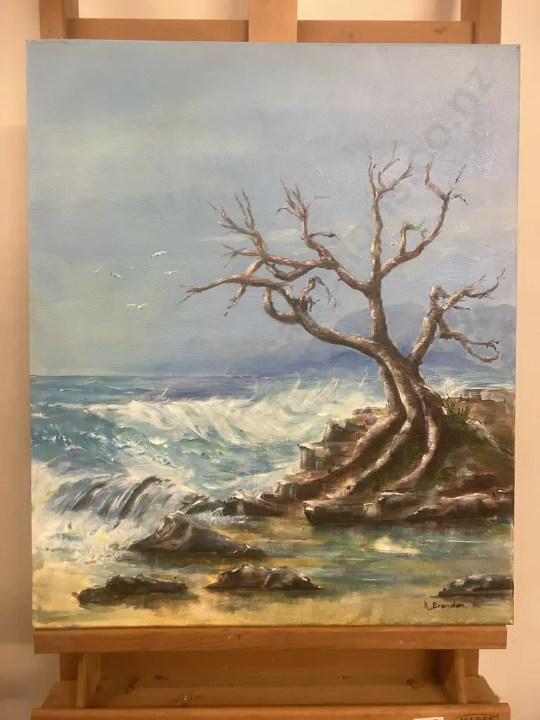 Kerry Brandon "Hanging On" Oil On Canvas, Signed Lower Right. 60 x 50cm Image 1++