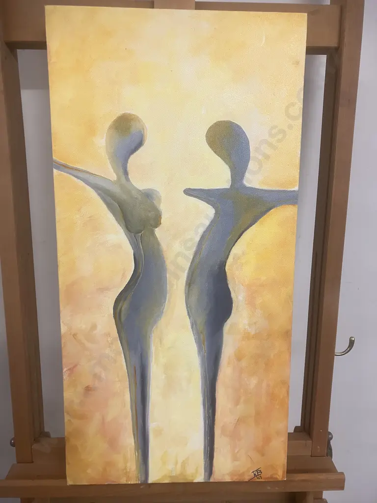 Kerry Brandon "Dancers" Acrylic On Canvas, Signed Lower Right. 61 x 30cm Image 1++
