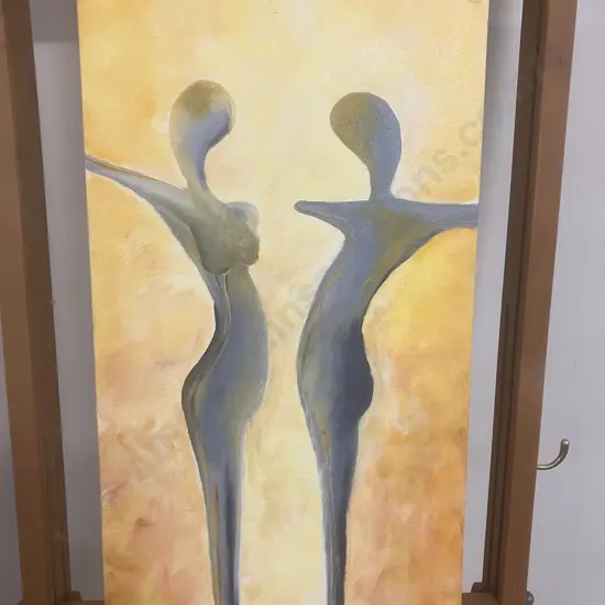 Kerry Brandon "Dancers" Acrylic On Canvas, Signed Lower Right. 61 x 30cm