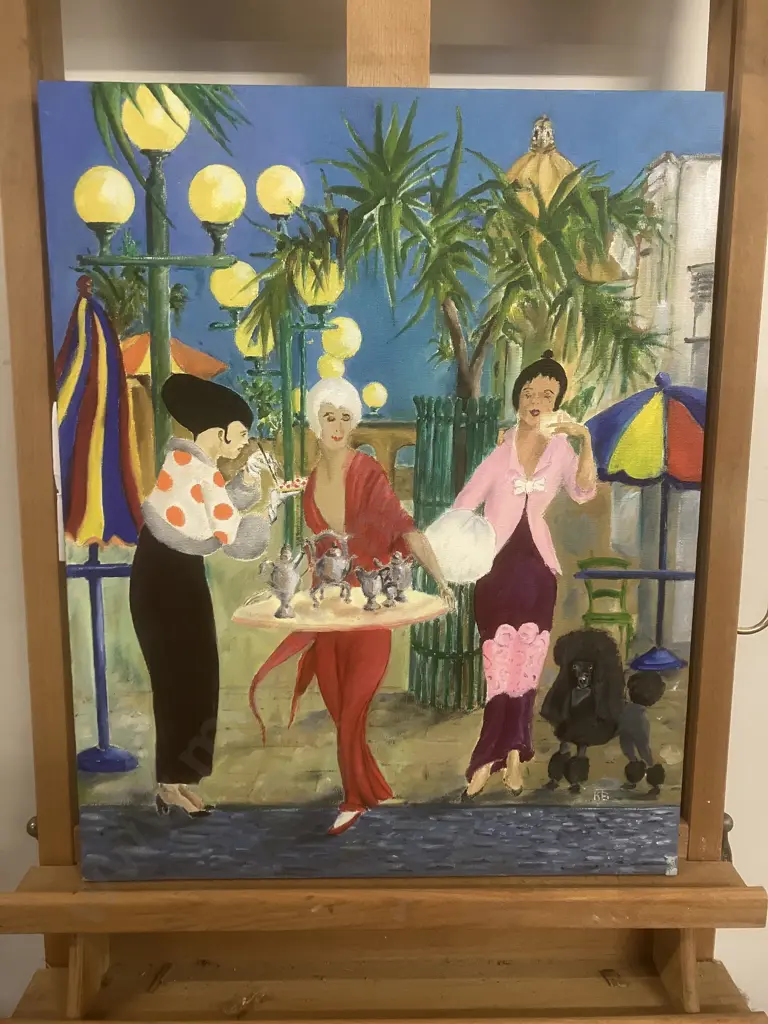 Kerry Brandon "Time For Tea" Oil On Canvas, Signed Lower Right. 51 x 41cm Image 1++