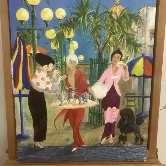 Kerry Brandon "Time For Tea" Oil On Canvas, Signed Lower Right. 51 x 41cm