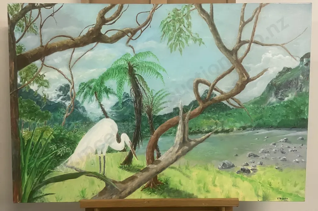 Kerry Brandon "Heron's Perch" 2013 Oil On Canvas, Signed Lower Right. 61 x 90cm Image 1++