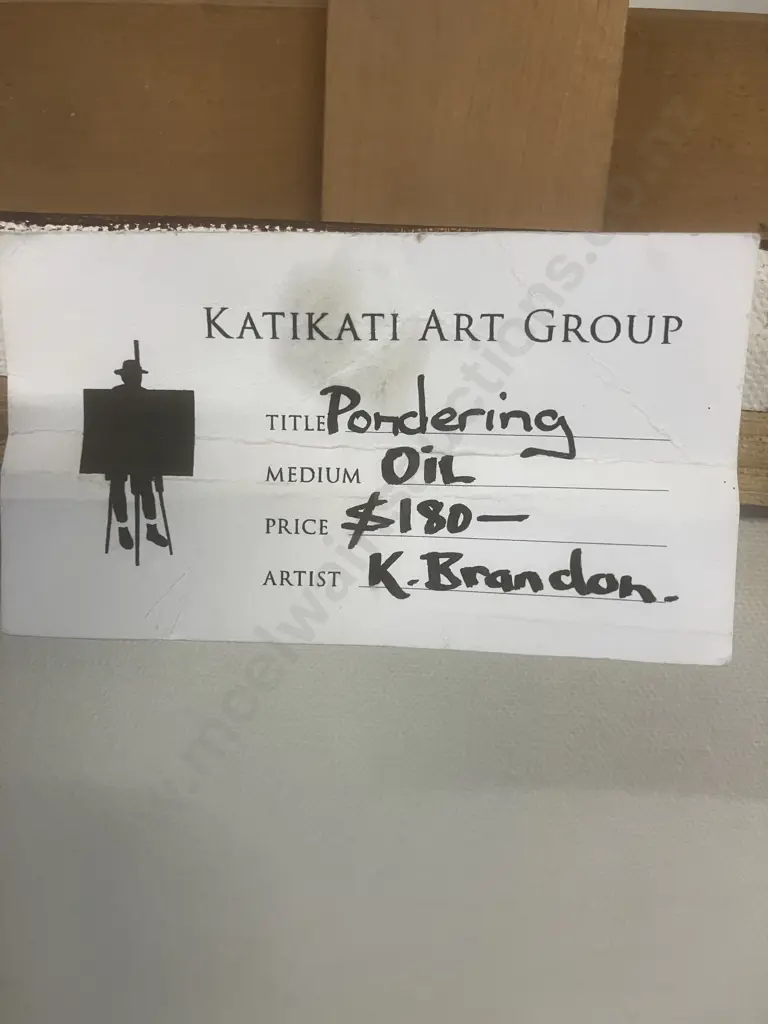 Kerry Brandon "Pondering" Oil On Canvas, Signed Lower Right. 61 x 46cm Image 1++